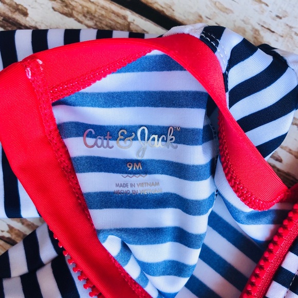 Cat & Jack Baby Rashguard One Piece Swimsuit - 9M - Picture 5 of 5